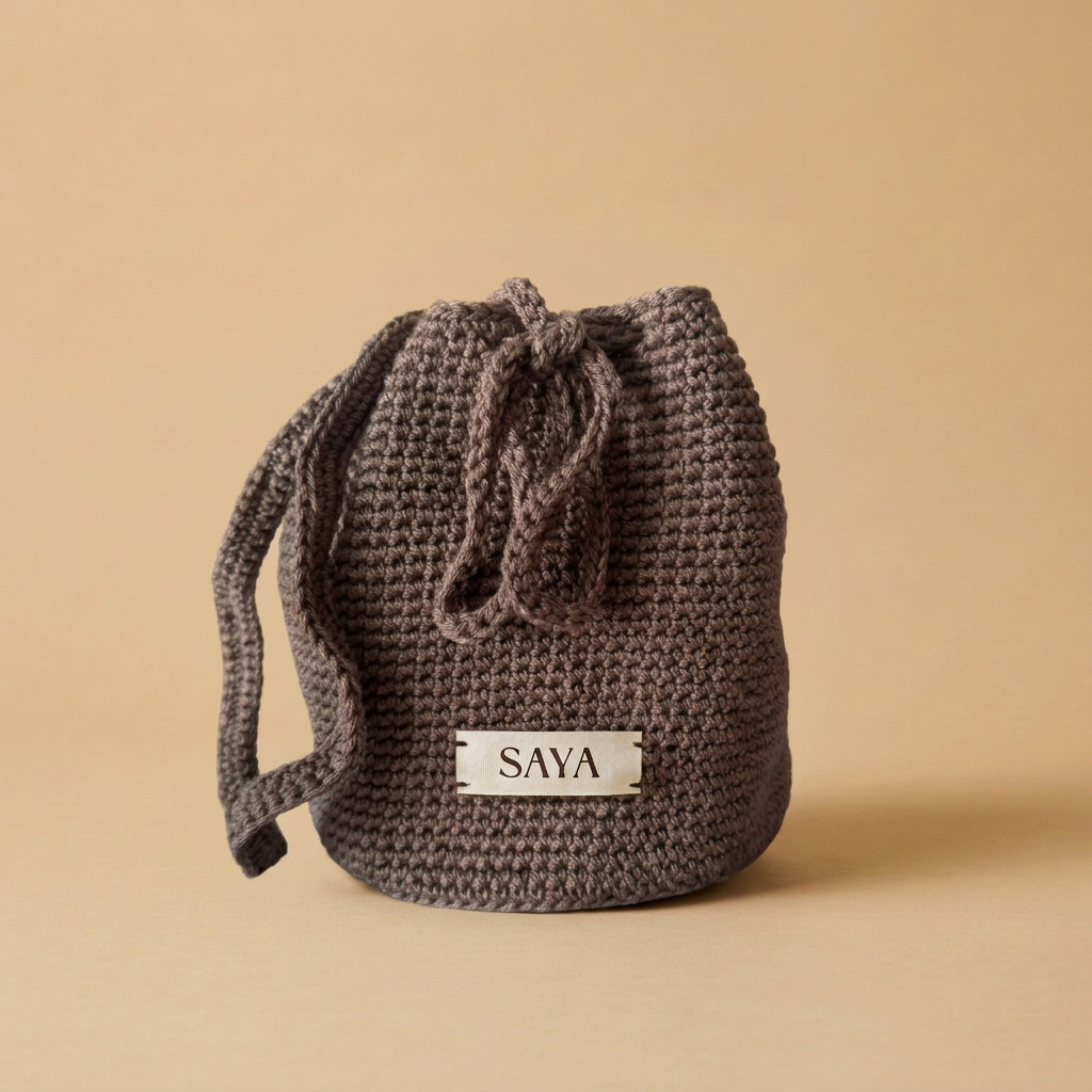 Hand-Crochet Cotton Bucket Bag