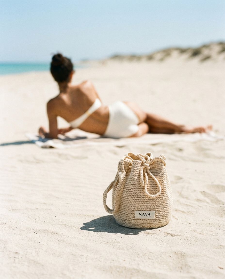 Hand-Crochet Cotton Bucket Bag